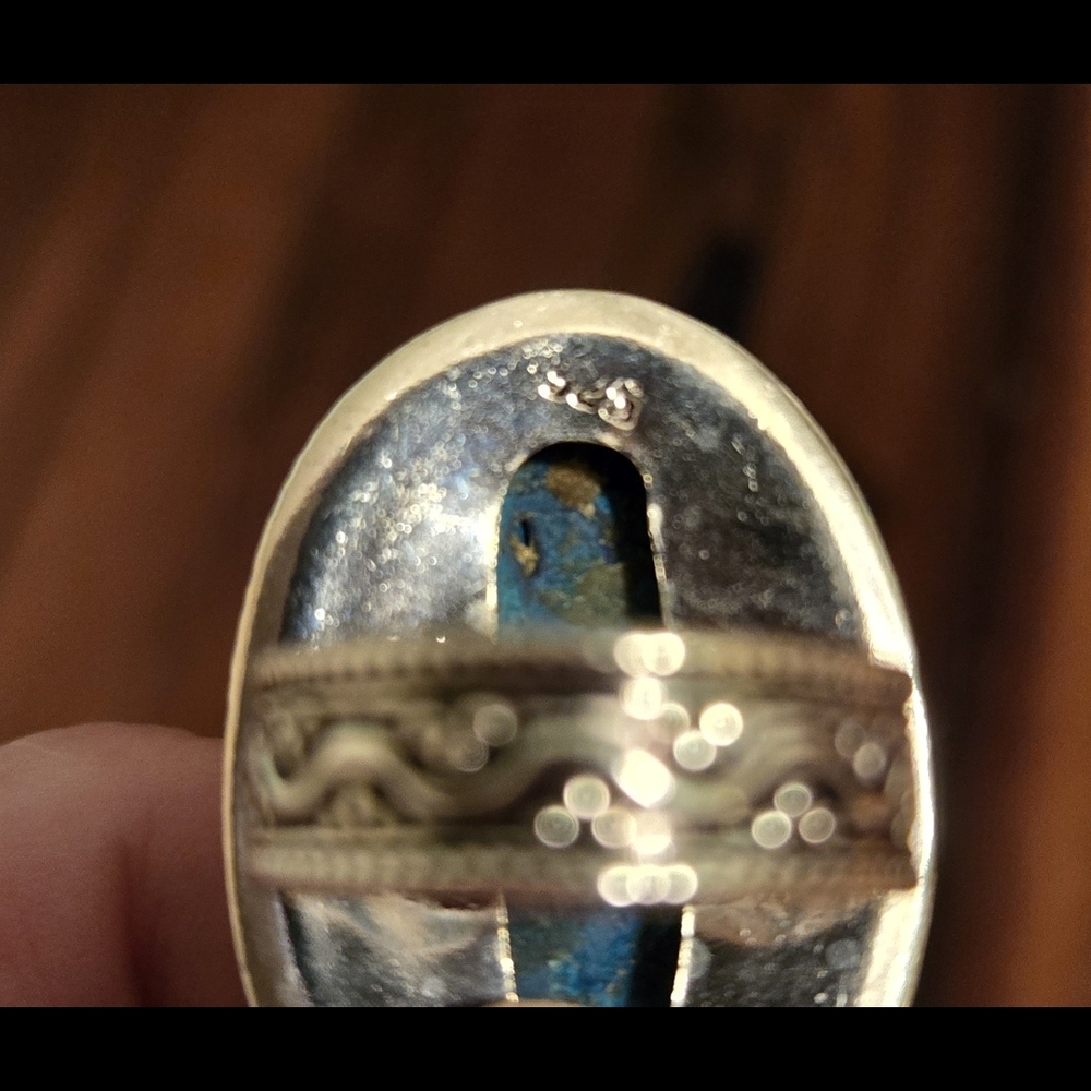 Boho Chic Turquoise Silver Plated Statement Ring … - image 3